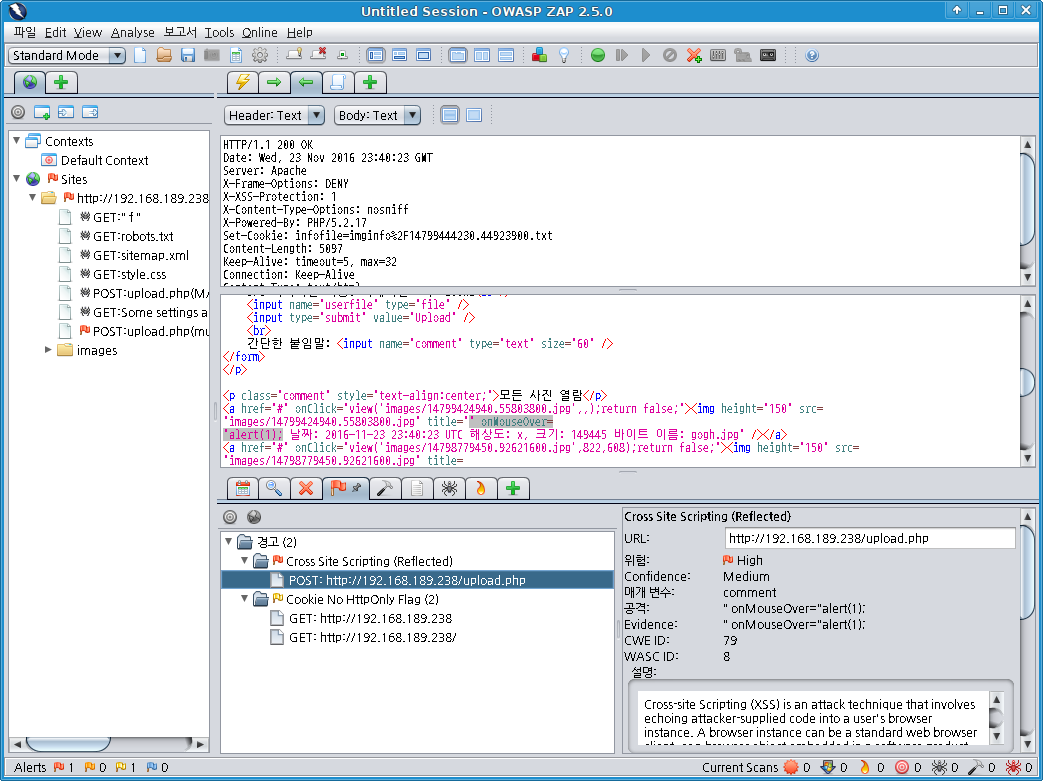 WH-COOKIE-01 ZAP XSS