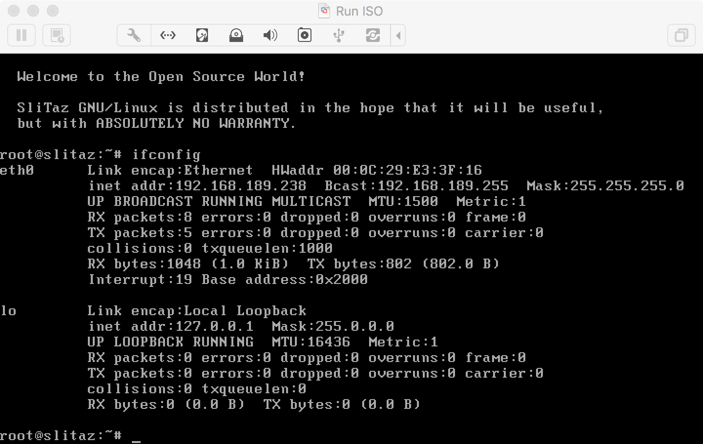 WH-WebGoat-7.0.1: ifconfig