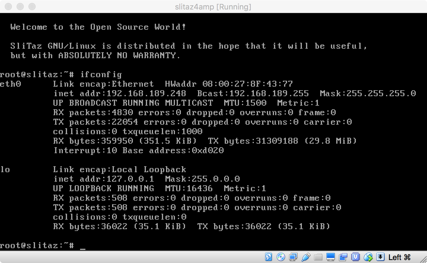WH-DVWA-1.9: 부팅, 로그인, ifconfig
