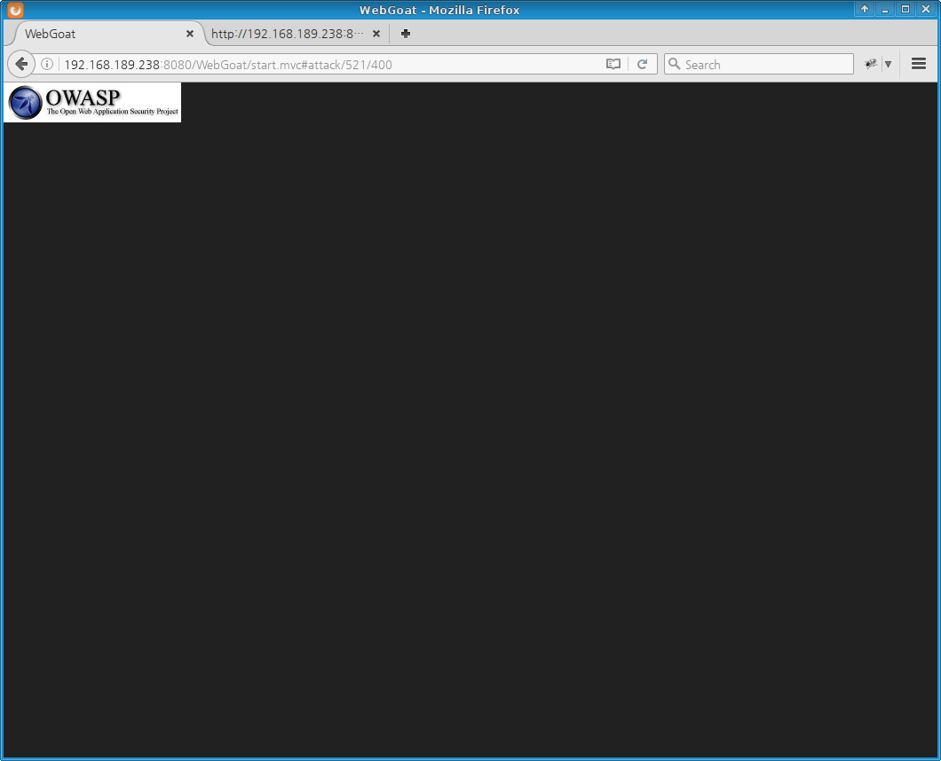 WebGoat: DOM-based XSS defacement