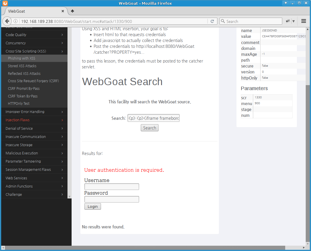 phishing with xss 실습: HTML Injection