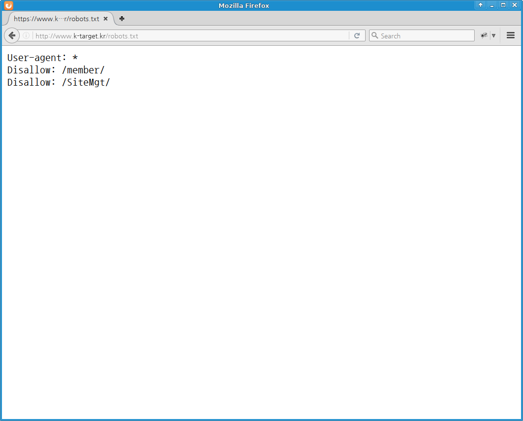 robots.txt admin page disclosure