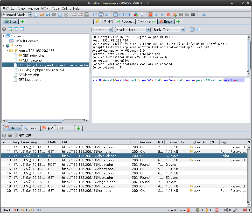 wh-account-01 payload modification in zaproxy