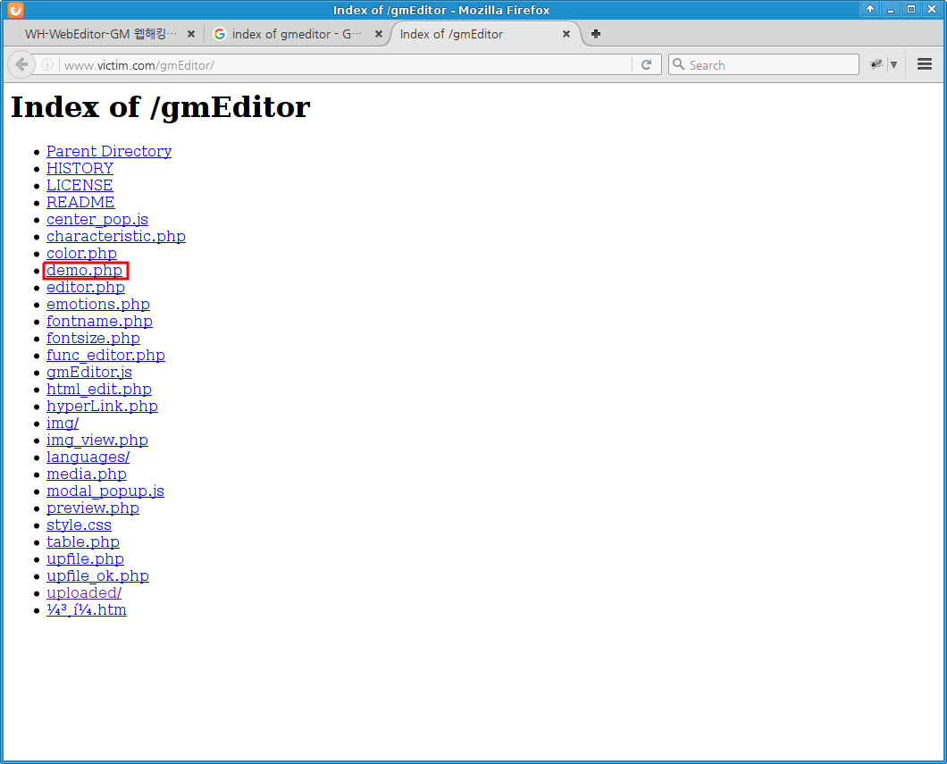 wh-webeditor-gmeditor: directory indexing in real wordl