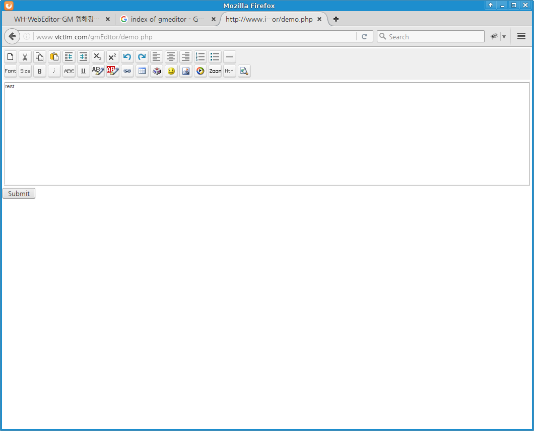 wh-webeditor-gmeditor: gmeditor demo.php