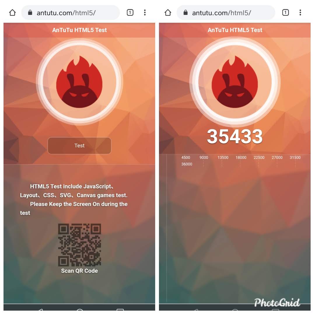 antutu html5 benchmark - LG V40 ThinQ / Google Chrome