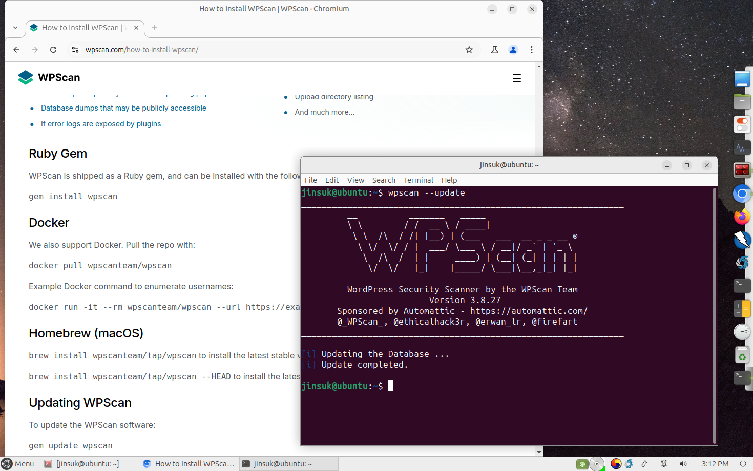 Ubuntu 24.10의 마테데스크톱 갈무리